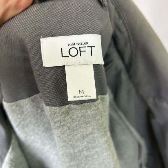 ANN TAYLOR LOFT Military Utility Cargo Jacket Coat - Gray Grey - Women's Sz Med - Picture 10 of 12